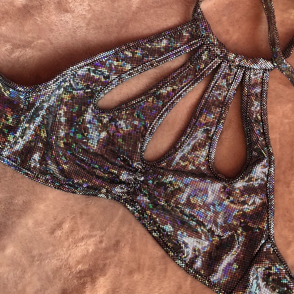 iHeartRaves Tops - Silver Holographic Top